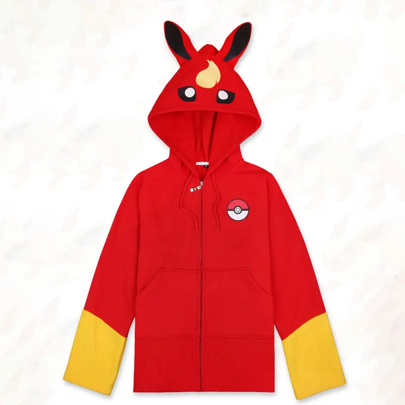 Милое пальто Eevee Аниме Косплей Костюм-свитер для взрослых женщин и мужчин девочек мультфильм куртка зимняя теплая утепленная толстовка на молнии