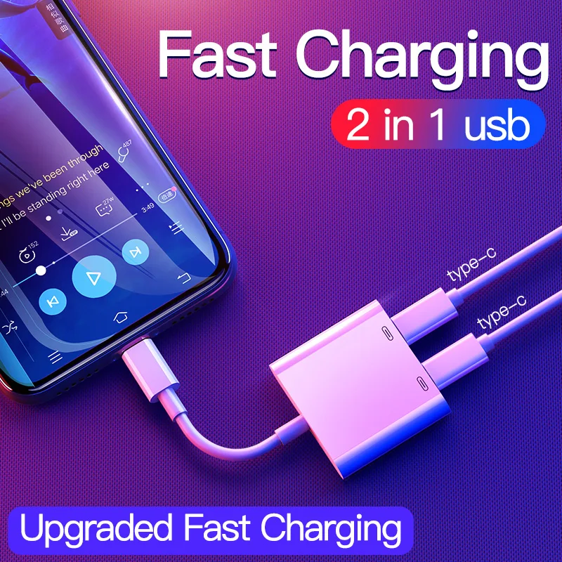 MSVII телефонный адаптер для адаптера type C 2 в 1 usb кабель Быстрая зарядка 3 5 мм аудио