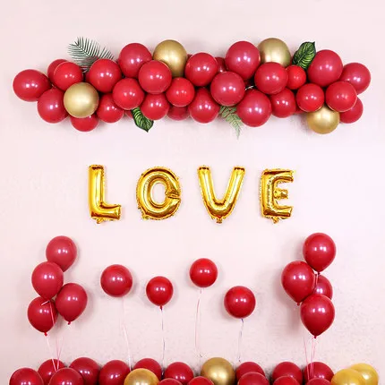 Воздушный шар 18 дюймов металлик красное сердце рубин агат красный воздушный для