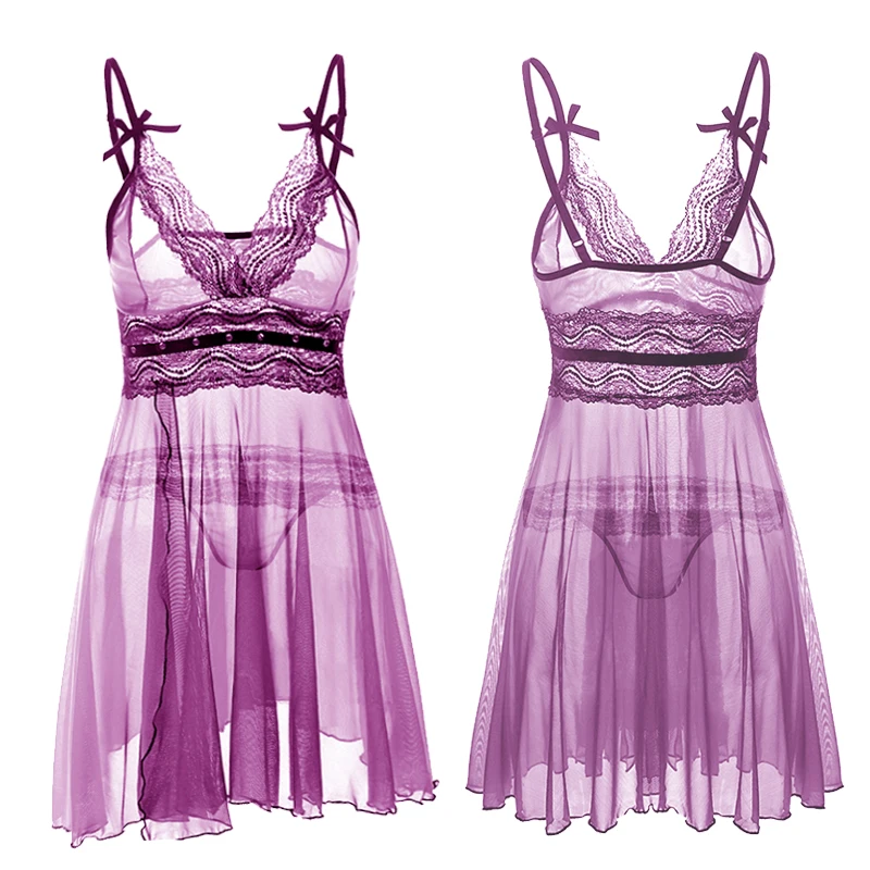 2019 Sexy Lingerie Women babydoll Dress lingerie sexy hot erotic sex costumes Lace Nightwear Sleepwear Nightgowns | Тематическая