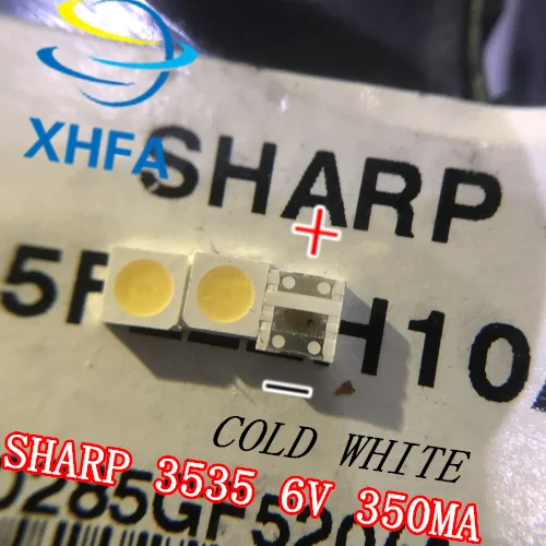 500 шт. для SHARP светодиодный ТВ Применение ЖК-дисплей Подсветка 1 2 W 6V 3535 3537 холодный