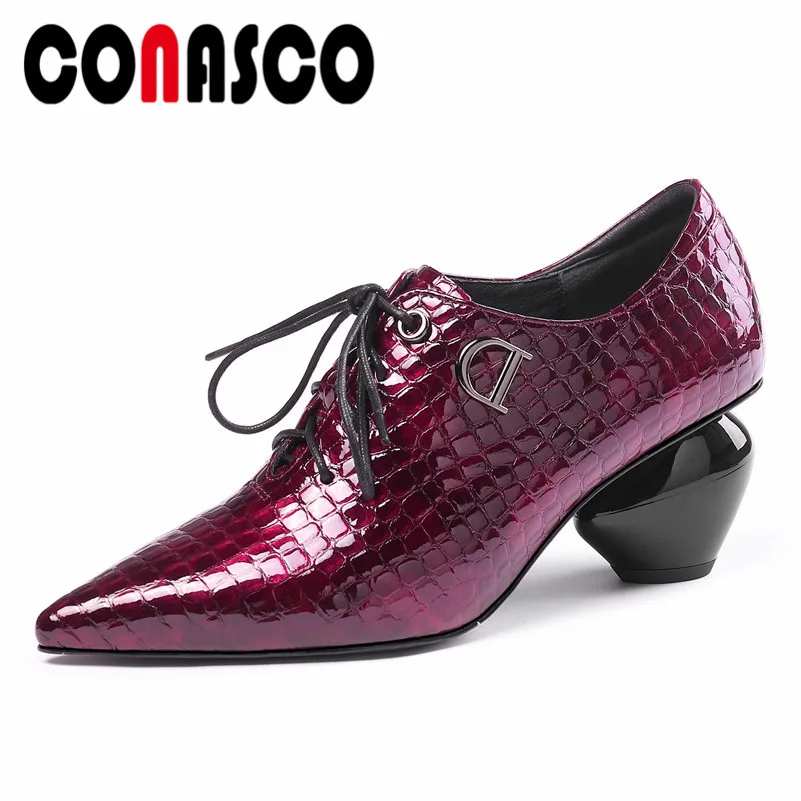 

CONASCO Elegant Women Classic Design Pointed Toe High Heels Pumps Spring Summer Cross-tied Single Solid Basic Casual Shoes Woman