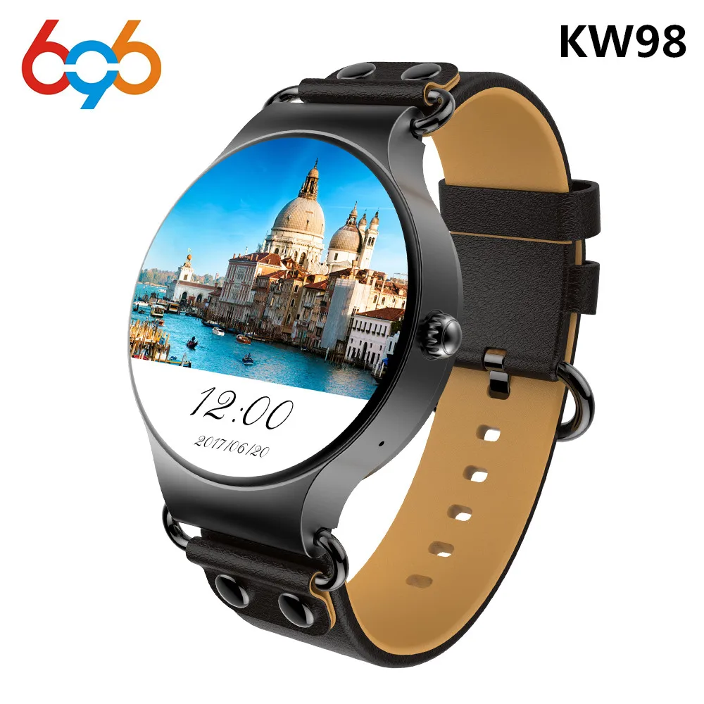 696 Newest KW98 Smart Watch Android 5.1 3G WIFI GPS MTK6580 Smartwatch iOS For Samsung Gear S3 PK KW88 | Электроника