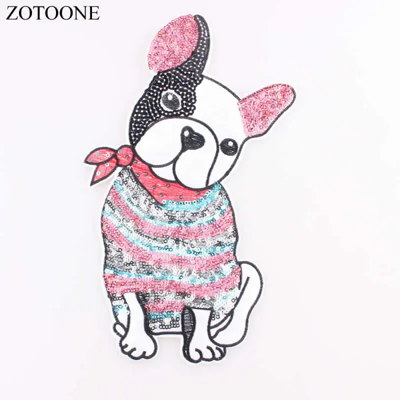 ZOTOONE платье с блестками и большим собака 25*15 см нашивки на одежду куртки футболка