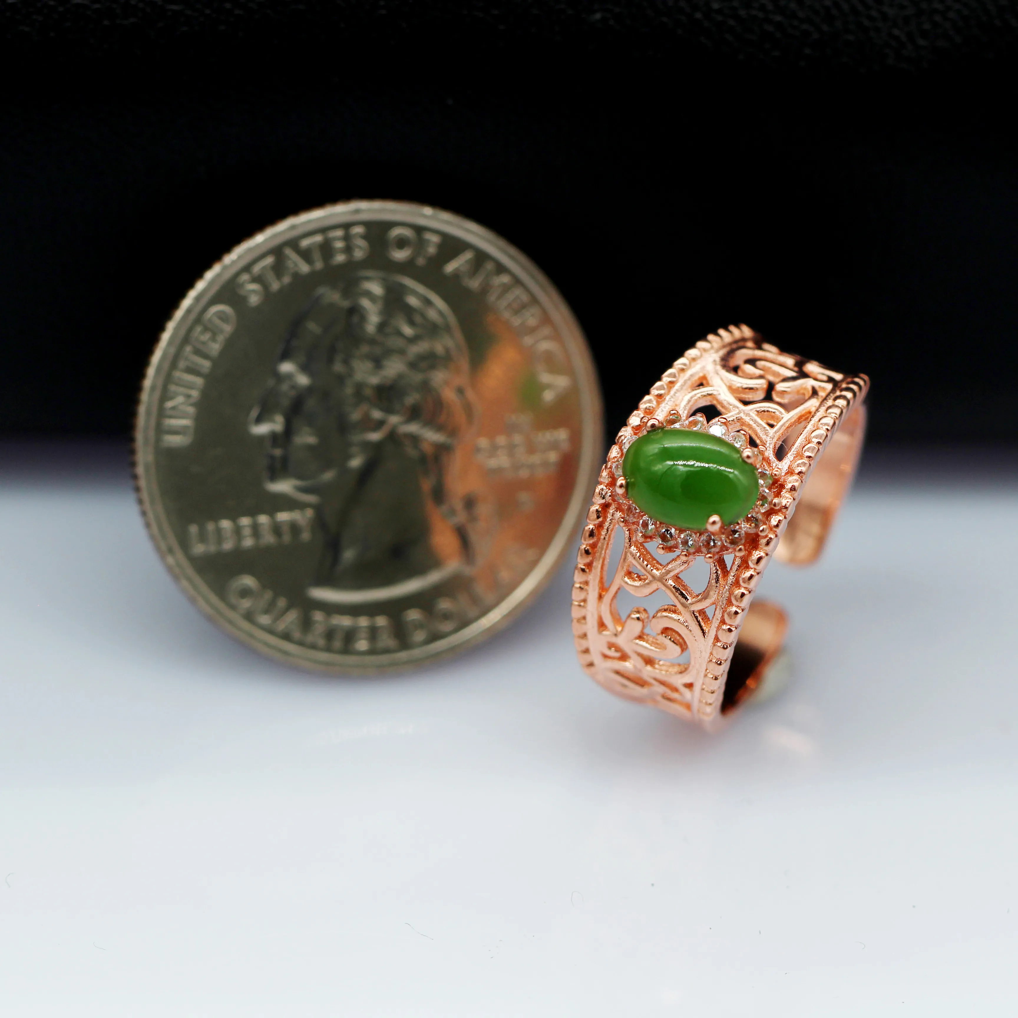 Almei Jasper открытое хвостовое Филигранное кольцо 925 пробы Серебряное из настоящего
