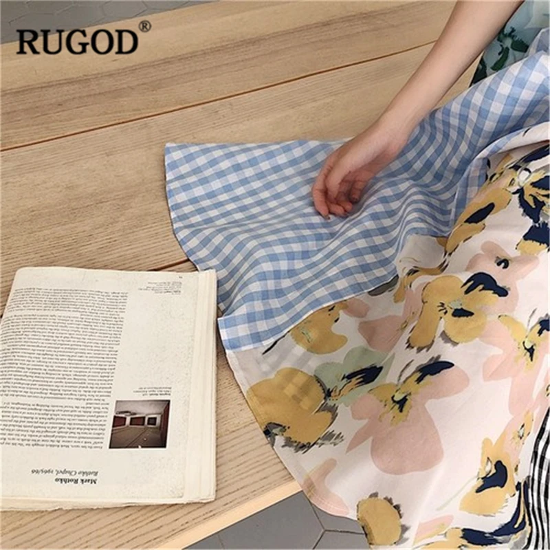 RUGOD 2019 новое поступление женское разноцветное платье со строчкой регулируемые