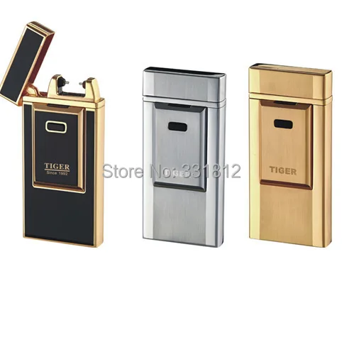 1 шт. Зажигалка Тигр ветрозащитная ультратонкая металлическая импульсная