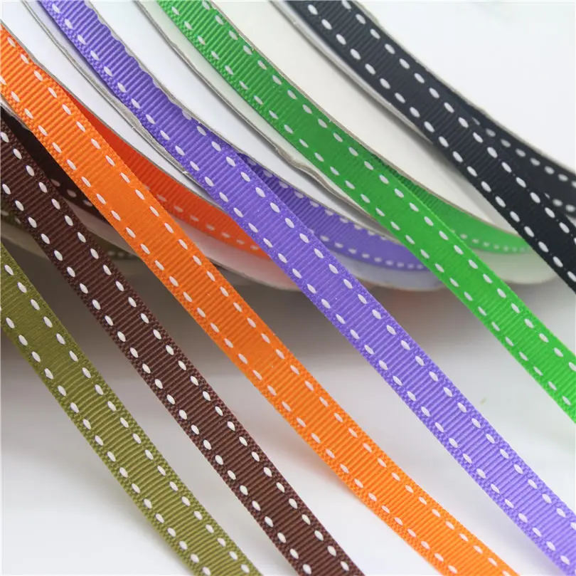 DUWES 3/8 ''Бесплатная доставка 6 цветов вариант Двусторонняя прошитая ленточка
