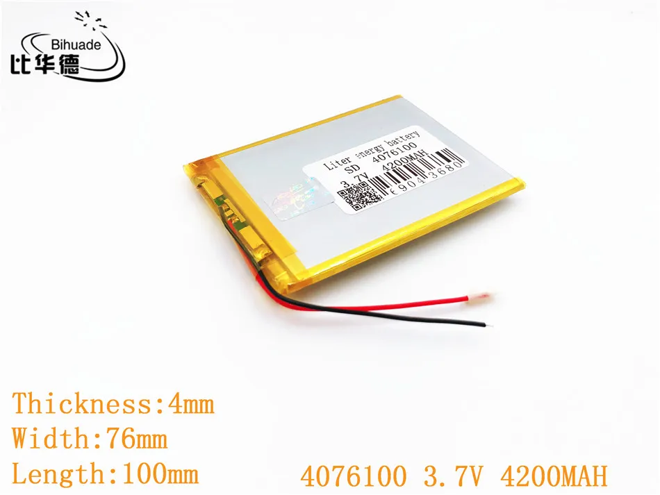 3 7 V 4200 Mah планшет батарея бренд Gm литий-полимерная 4076100 4075100 литиевая | Электроника