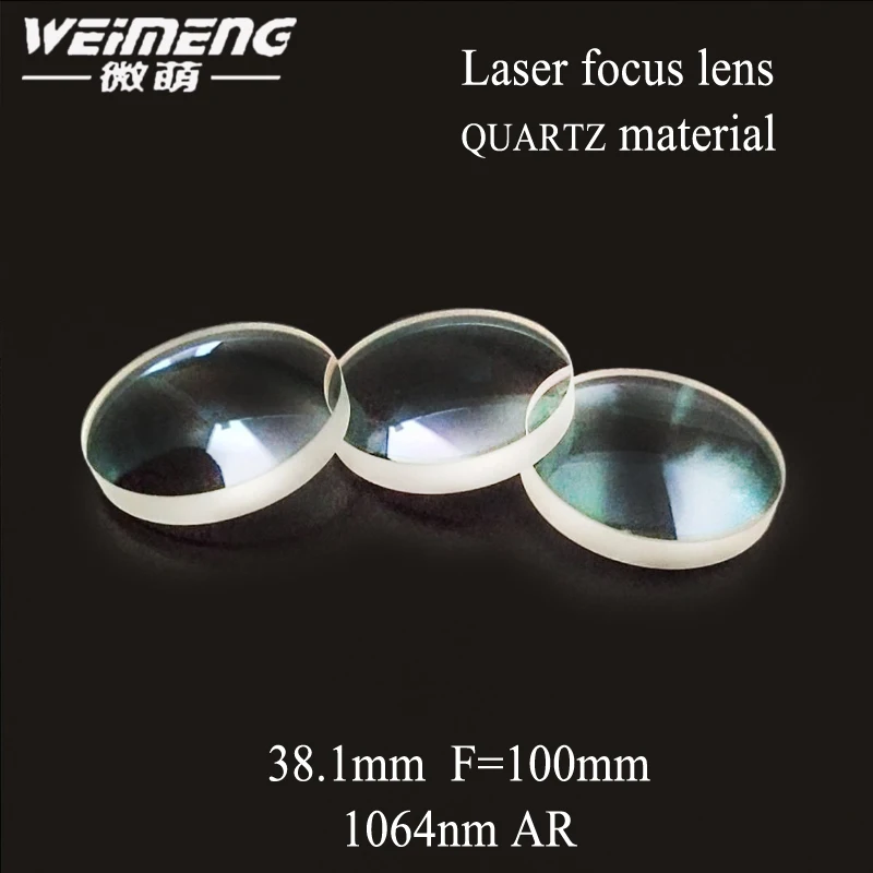 

Weimeng brand factory directly suppply 38.1*10.14mm F=100mm quartz material 1064nm AR plano-convex laser focus lens for optical