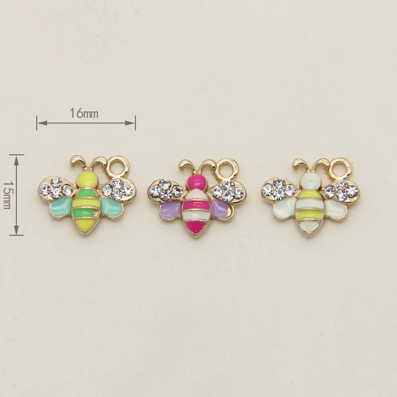 Корень Пчелка 10 шт. эмаль кулон плавающие капли масла Подвески fit Браслет