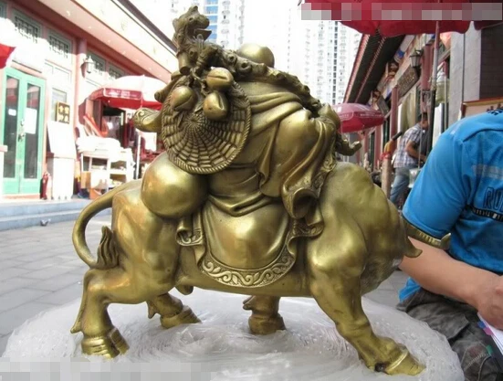 11 &quotКитайский народный латунный изысканные деньги Maitreya Rohan сидят на крупном