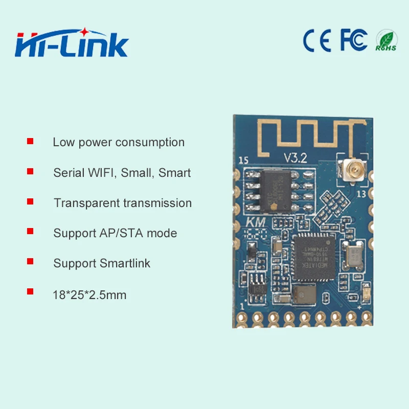 Бесплатная доставка 5 шт./лот модуль подключения wi fi UART HLK M35 Поддержка AP/STA Модуль
