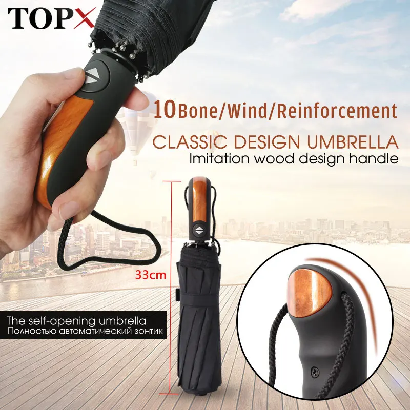Ветронепроницаемый складной автоматический зонт для женщин высокое качество