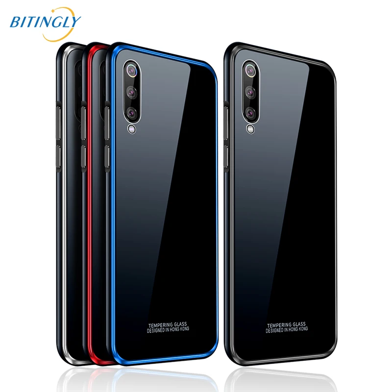 Чехол из закаленного стекла Bitingly для Xiaomi Mi 9 9 SE, съемный металлический бампер, задняя крышка для Xiaomi Mi 9SE, Жесткий Чехол