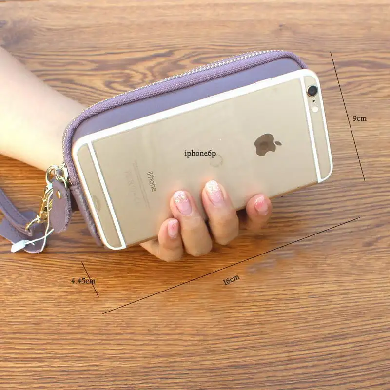 KANDRA Женский кошелек из натуральной кожи, кошелек для iphone, сумка-браслет, Женский Роскошный кошелек из коровьей кожи, портмоне, клатч, кошельки
