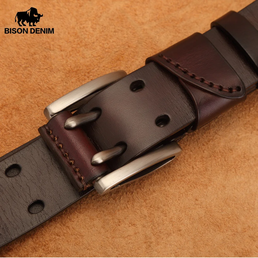 Ремень BISON DENIM мужской из натуральной кожи|jeans accessories|belt men genuine leathermens belts jeans |