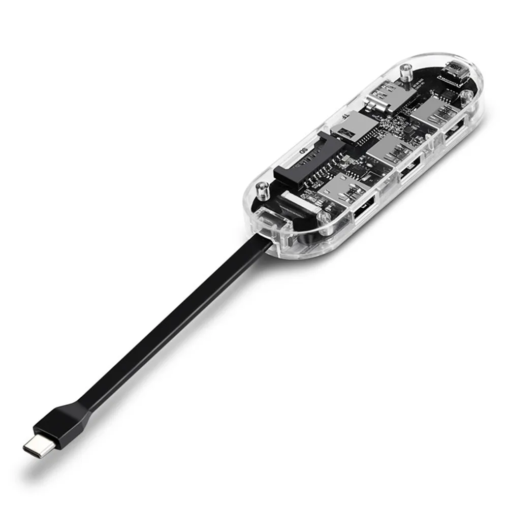 Адаптер usb Type C многопортовый адаптер HDMI выход Gigabit Ethernet SD+ Micro SD карты порты 3 usb порта для MacBook Pro samsung