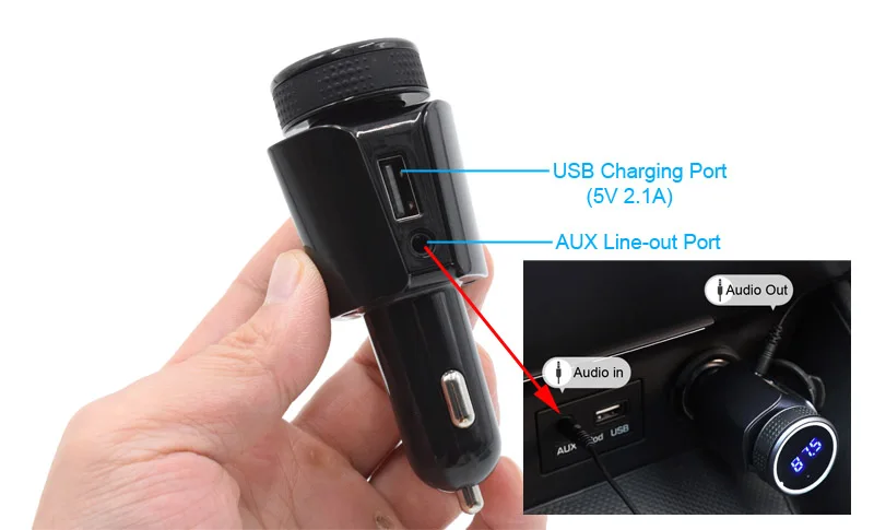 Автомобильный комплект AGETUNR Bluetooth комплект для громкой связи mp3-плеер FM USB передатчик автомобильное зарядное устройство 5 В 2.1A Поддержка TF карты воспроизведения музыки