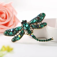 2019 vintage hot fashion women dragonfly crystal brooch lovely rhinestone scarf pin jewelry new