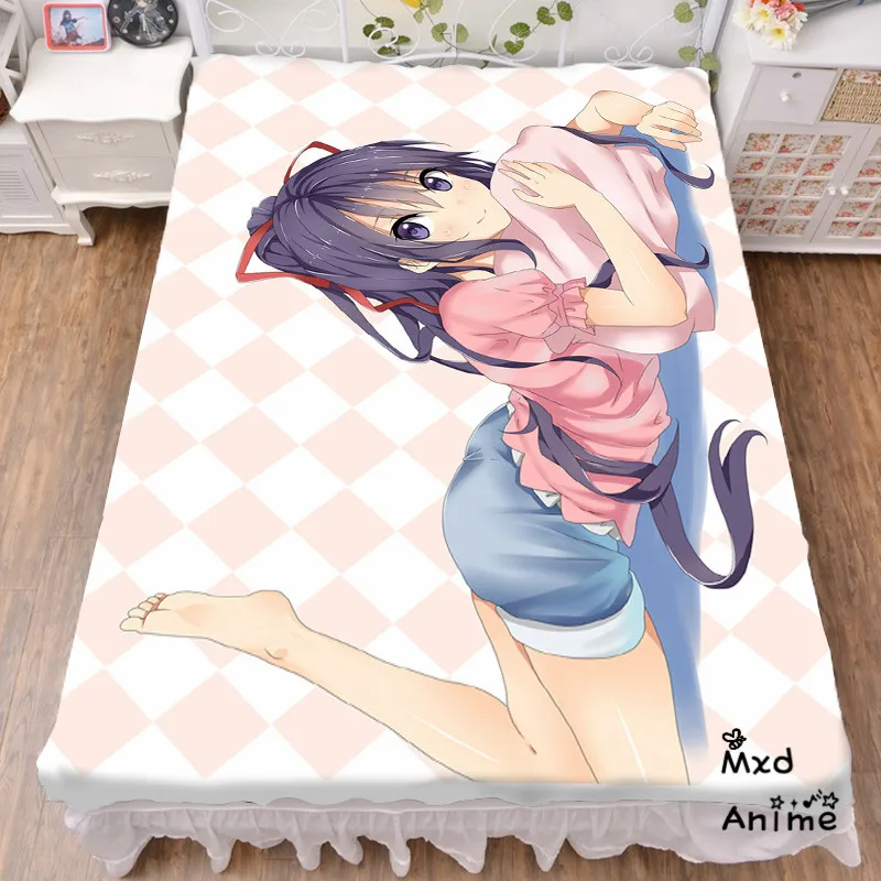 Короткая футболка с героями из японского аниме «Date A Live» простыня пледы Одеяло постельное белье Косплэй подарки плоский cd014