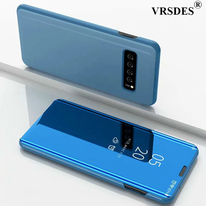 Умный зеркальный флип чехол для Samsung Galaxy S10 Plus S10E S 10 plus A7 A9 A6 A8 2018 J4 J6 подставка