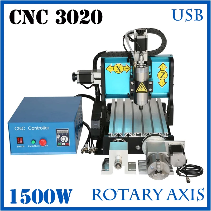 Сверлильный станок JFT CNC 3020 1500 Вт 4 оси USB-порт для 3D резьбы по дереву | Инструменты