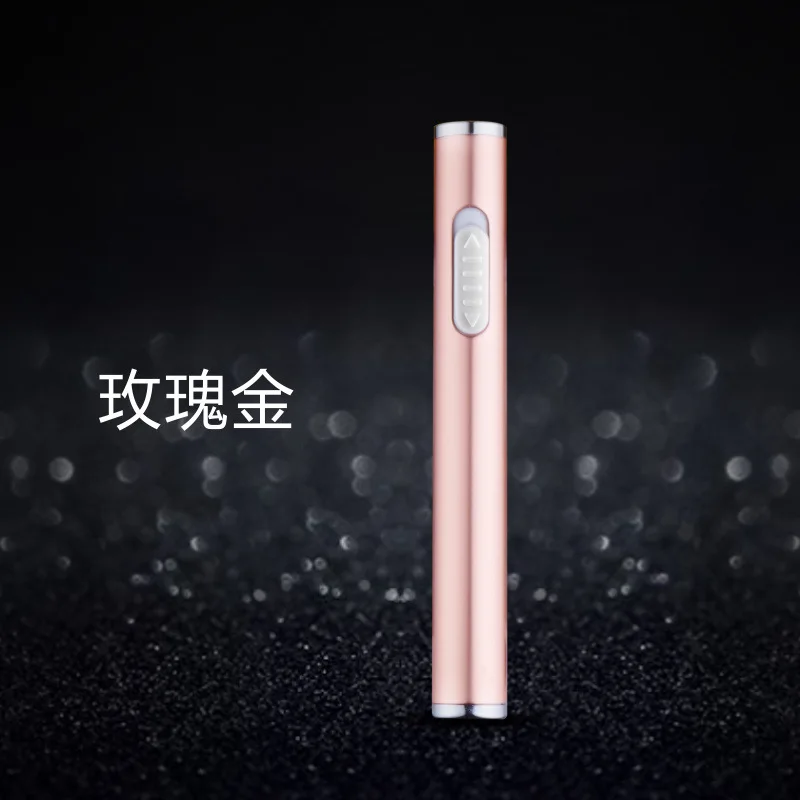 Новая Мини тонкая USB зарядка Зажигалка металлическая перезаряжаемая Электронная