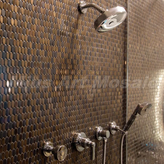 

China bronze round tiles round copper bathroom wall tiles