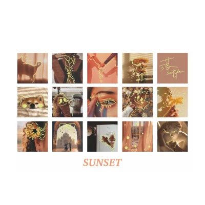 sunset 30 шт./1 упаковка Kawaii канцелярские наклейки Ins светящаяся серия Дневник Декоративные наклейки для мобильного телефона Скрапбукинг DIY наклейки для рукоделия - Цвет: sunset