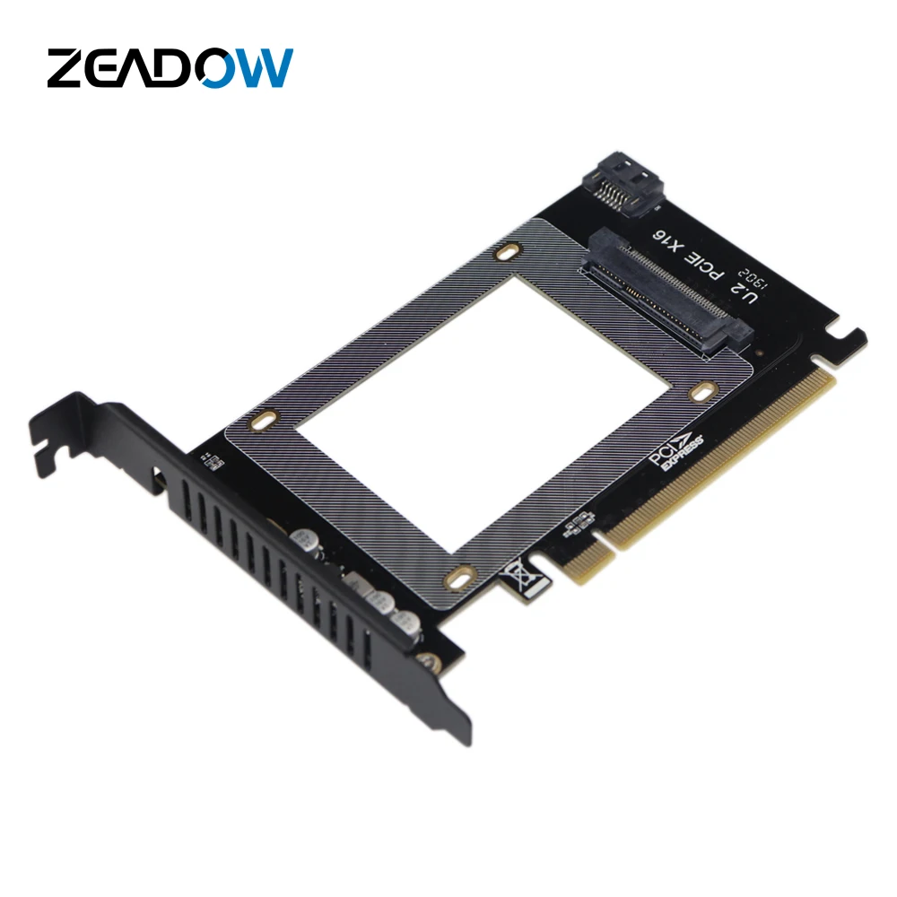 Адаптер Zeadow U2 PCIe переходник 2 в 1 U.2 SATA III PCIE 3 0 X16 Gen3 карта адаптера для 5 дюймового SSD