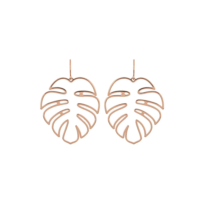 Creative Western Hollow Leaf Earring Gold and Silver Color Hook For Cool Women Girls Best Party Warming Jewelry | Украшения и