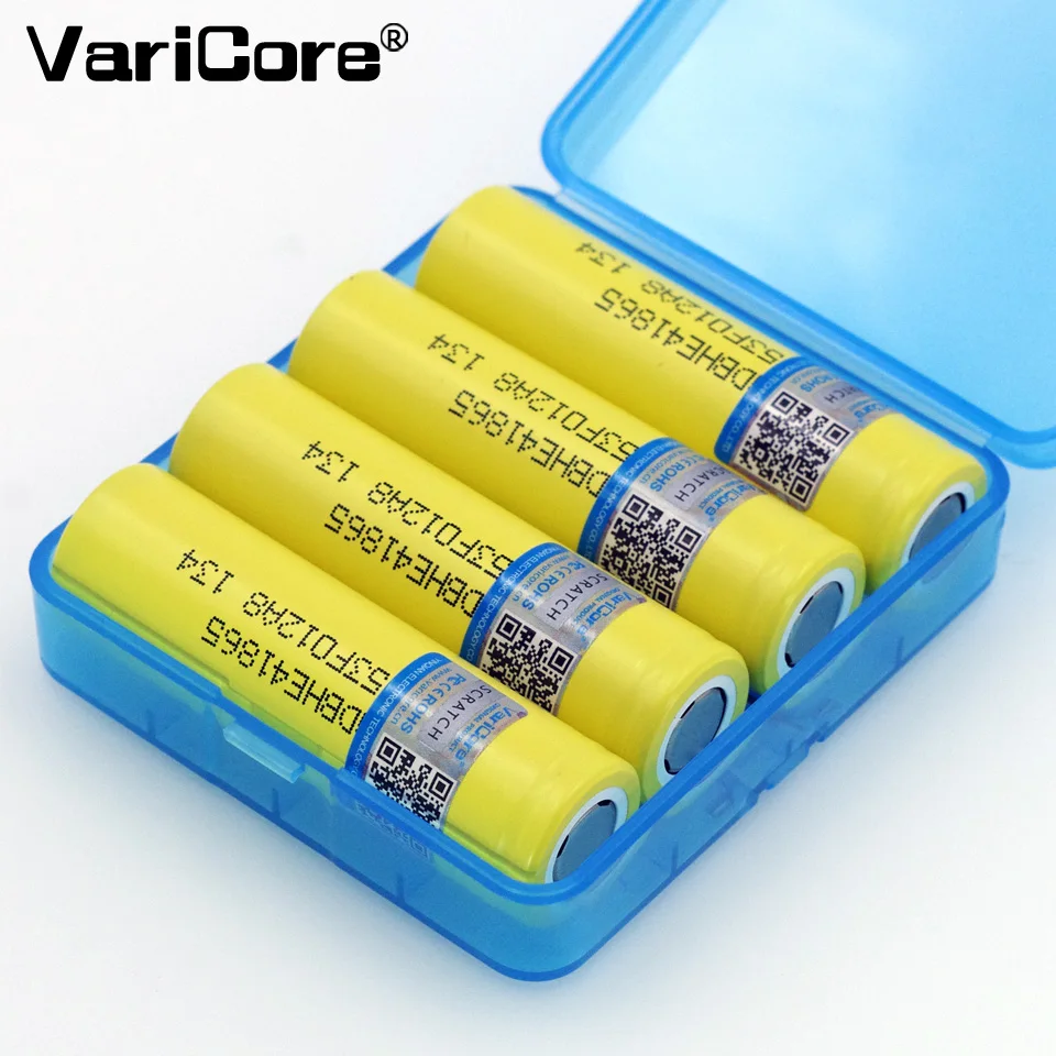 4 pcs. VariCore New original 3.7V 18650 HE4 2500mah powr 30A discharge Electronic special lithium battery+BOX*1 | Электроника