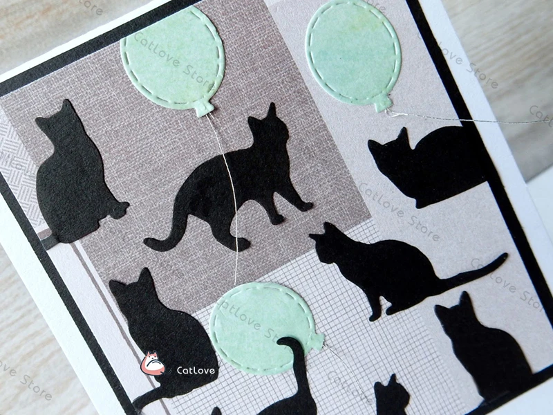 6 шт./Лот трафареты для резки металла в виде кошек и животных рукоделия