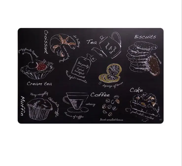 Black Baking Креативные водонепроницаемые Жаростойкие Нескользящие коврики настольные вспомогательные гаджеты японский стиль мультяшная чашка, Вилка Нож Салфетка под тарелку - Цвет: Black Baking