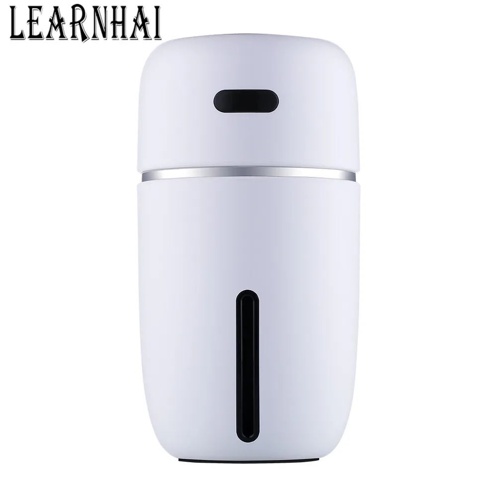 White LEARNHAI, 200 мл, маленький USB Настольный Автомобильный увлажнитель воздуха для спальни, офиса, детской комнаты, супер тихий уникальный дизайн, защита от автоотключения - Цвет: White