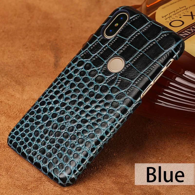 Синий Натуральная кожа чехол для Xiaomi mi Pocophone F1 9 8 8lite 8SE 6 A1 A2 телефон чехол s Red mi 4 4X Plus Note 5 6 iPad Pro Max 2 X крышка - Цвет: Синий