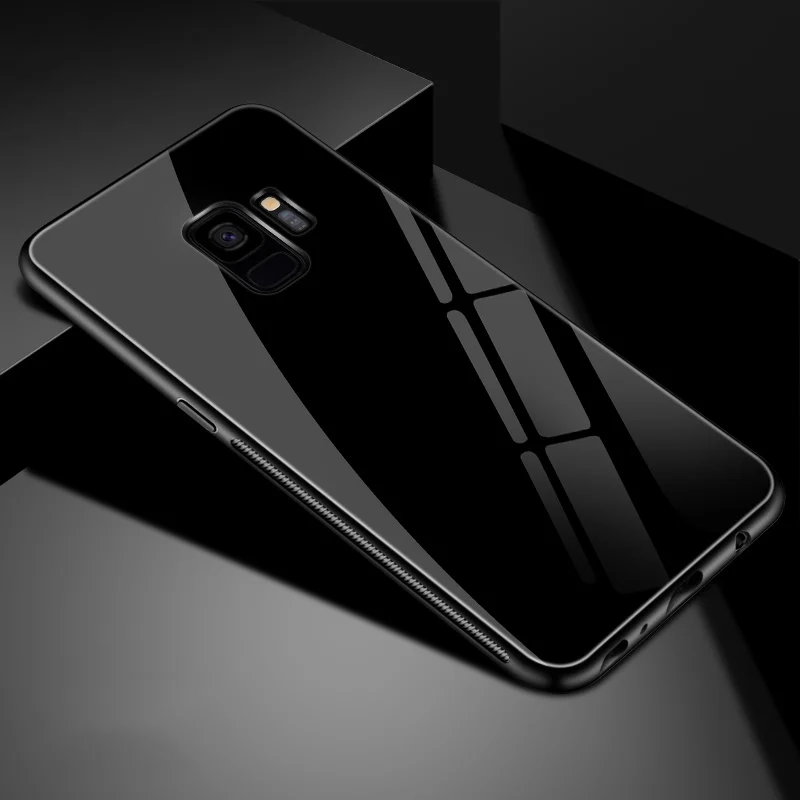 Для Samsung Galaxy S 9 плюс крышка Роскошные закаленное Стекло ТПУ мягкий силиконовый бампер для Samsung Galaxy S 9 плюс Чехол 3D