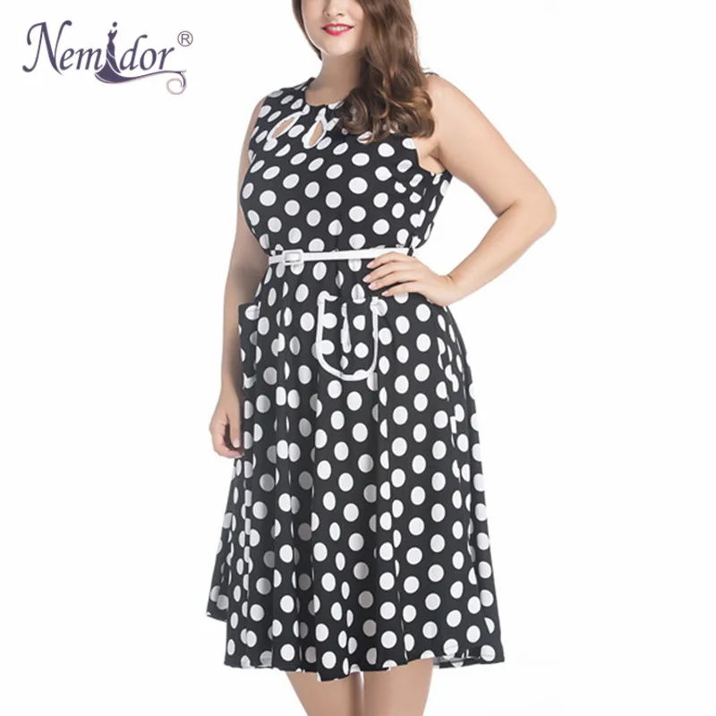 Nemidor женское Повседневное платье с круглым вырезом большие размеры 7XL свободное в