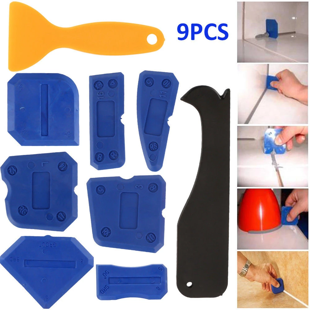 9pcs Handheld Caulk Angle Cleaning Glue Remover Sealant Shovel Tool Set Seamless Joints Household Scraper Corner DIY | Дом и сад