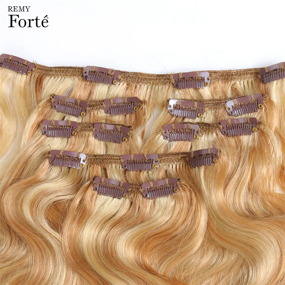 Накладные Человеческие волосы Remy Forte P27/613 613 пианино светлые человеческие зажим 7