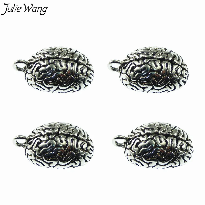 Julie Wang 1 шт. 3D шармы в форме мозга невероятная деталь кулон ручной работы серьги