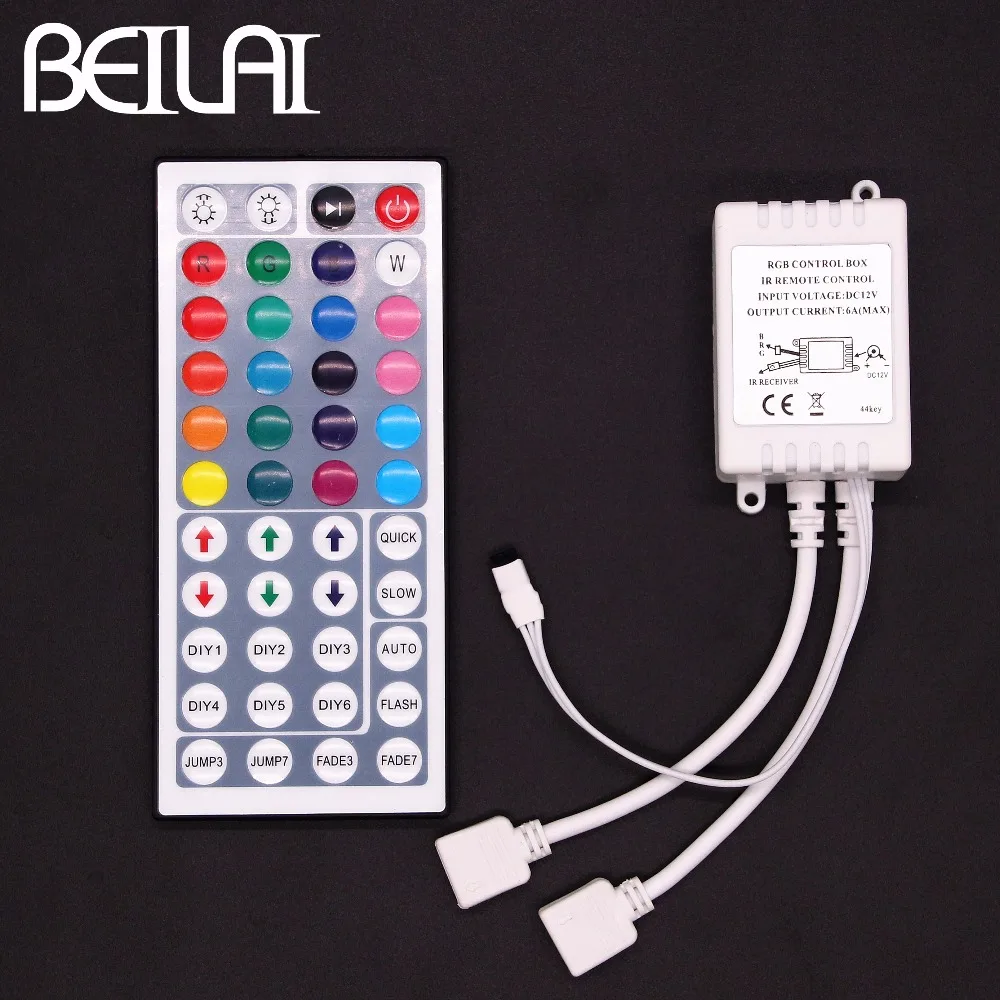 BEILAI DC 12 В 44Key 2 порта выход RGB светодиодный пульт дистанционного управления ИК