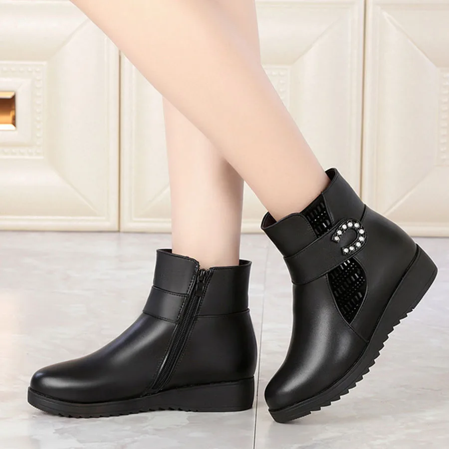 Женские ботинки из натуральной кожи высокого качества большие размеры 35-43