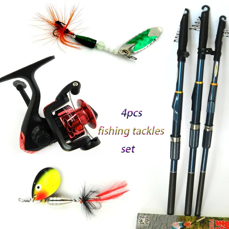HENGJIA Spinning fishing reels armoured glass FRP rod spinner spoon bait lures pike bass pesca tackles | Спорт и развлечения