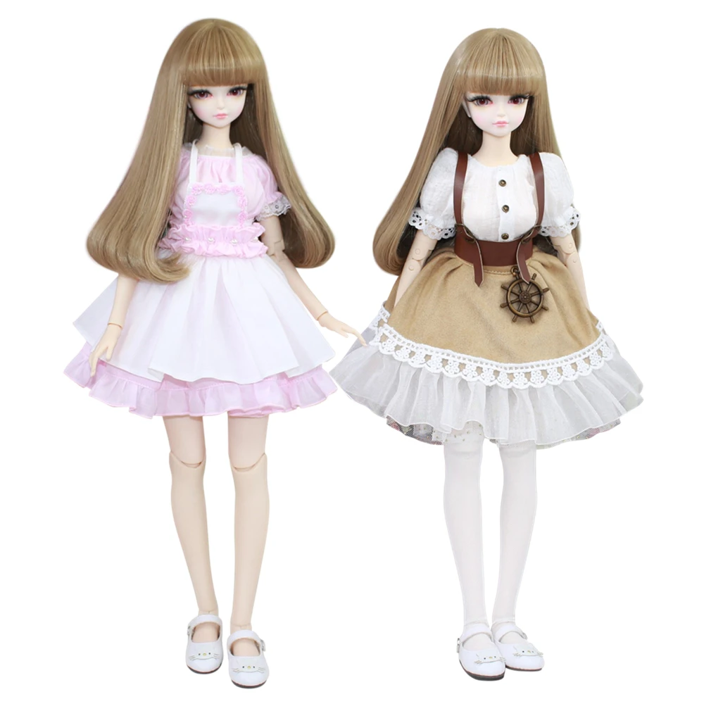 1/4 bjd 45 см золотые волосы шарнирное тело белая кожа с одеждой обувь парик