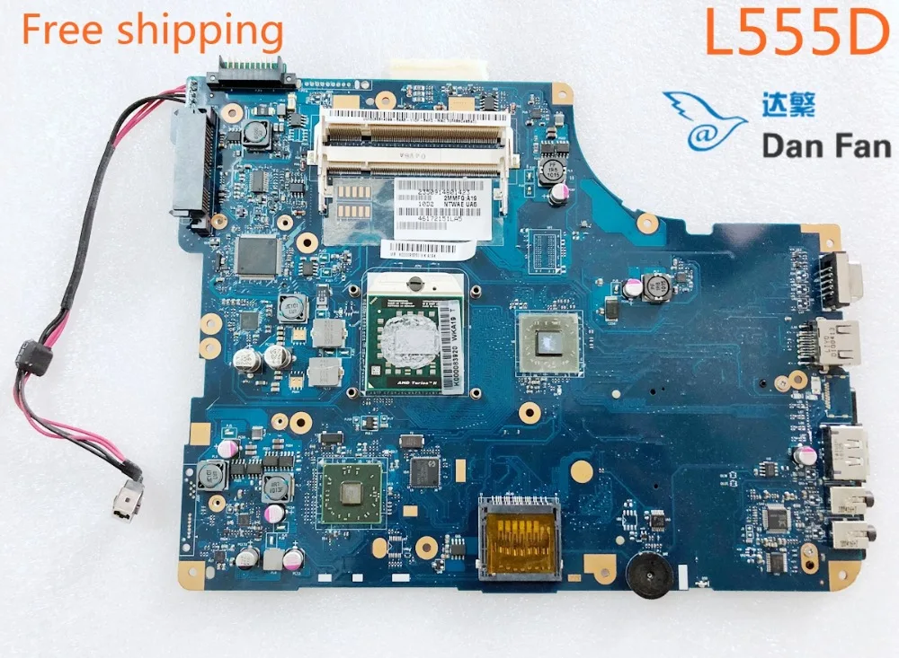 

Бесплатная доставка, материнская плата для ноутбука Toshiba L555D K000093250, системная плата для ноутбука, 100% протестирована, полностью работает