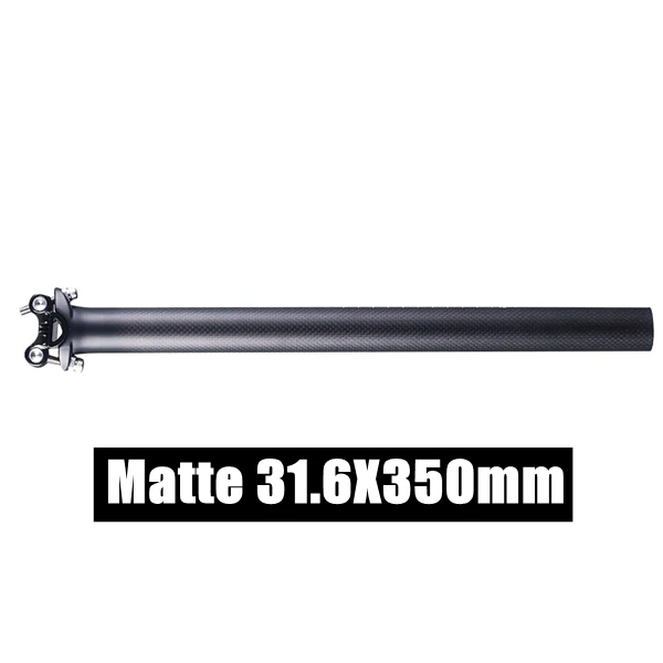 Matte 31.6X350mm Без логотипа матовый/глянцевый черный труба из углеродистого волокна 3 K из углеродного волокна для велосипеда стойка сиденья для горного велосипеда/Шоссейный велосипед Подседельный штырь 27,2/30,8/31,6*350/400/450 мм Велоспорт Запчасти - Цвет: Matte 31.6X350mm