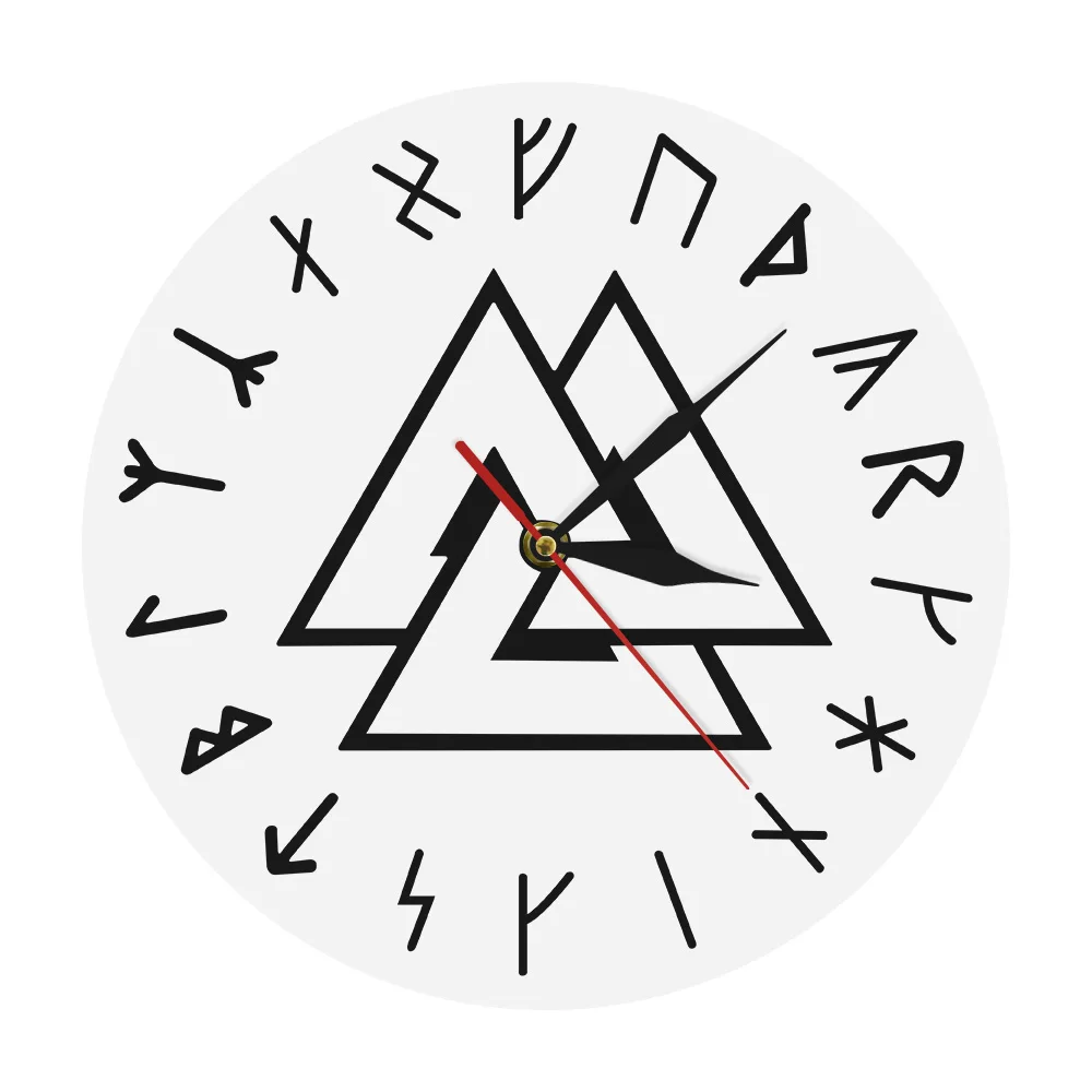 Настенные часы Valknut Odin символ викингов руны современные настенные викинги компас