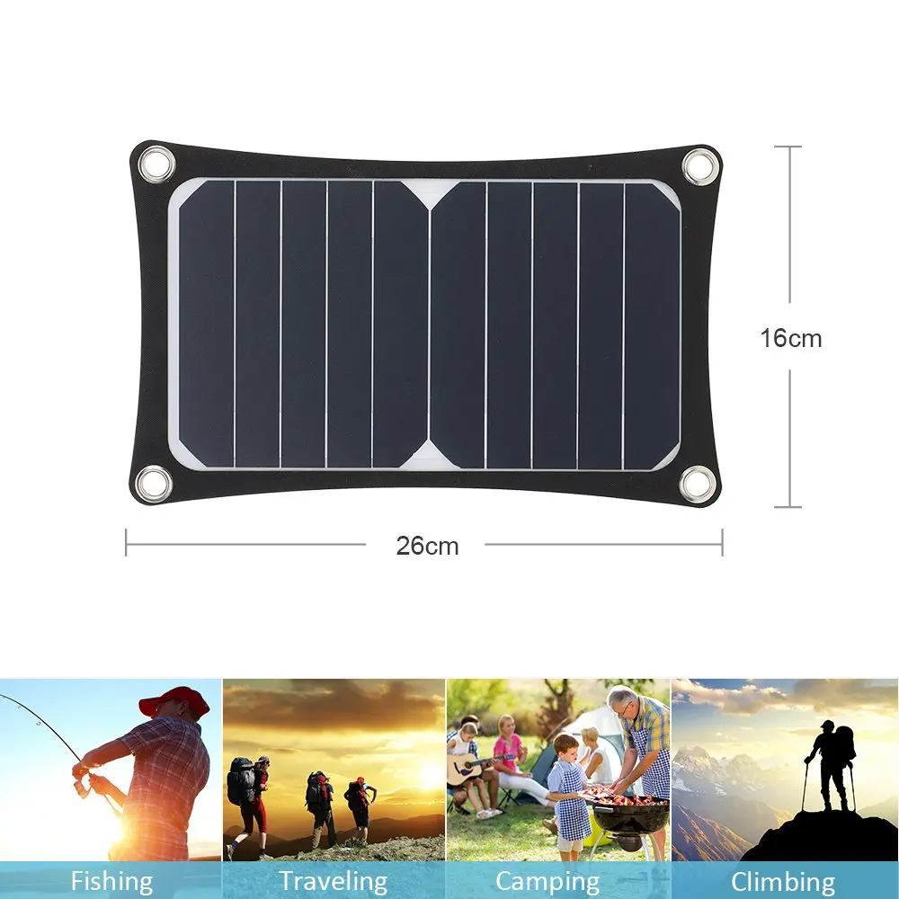 Sunpower 5 V 10 W солнечная панель 1000 mAh зарядное устройство на солнечных батареях 2A USB